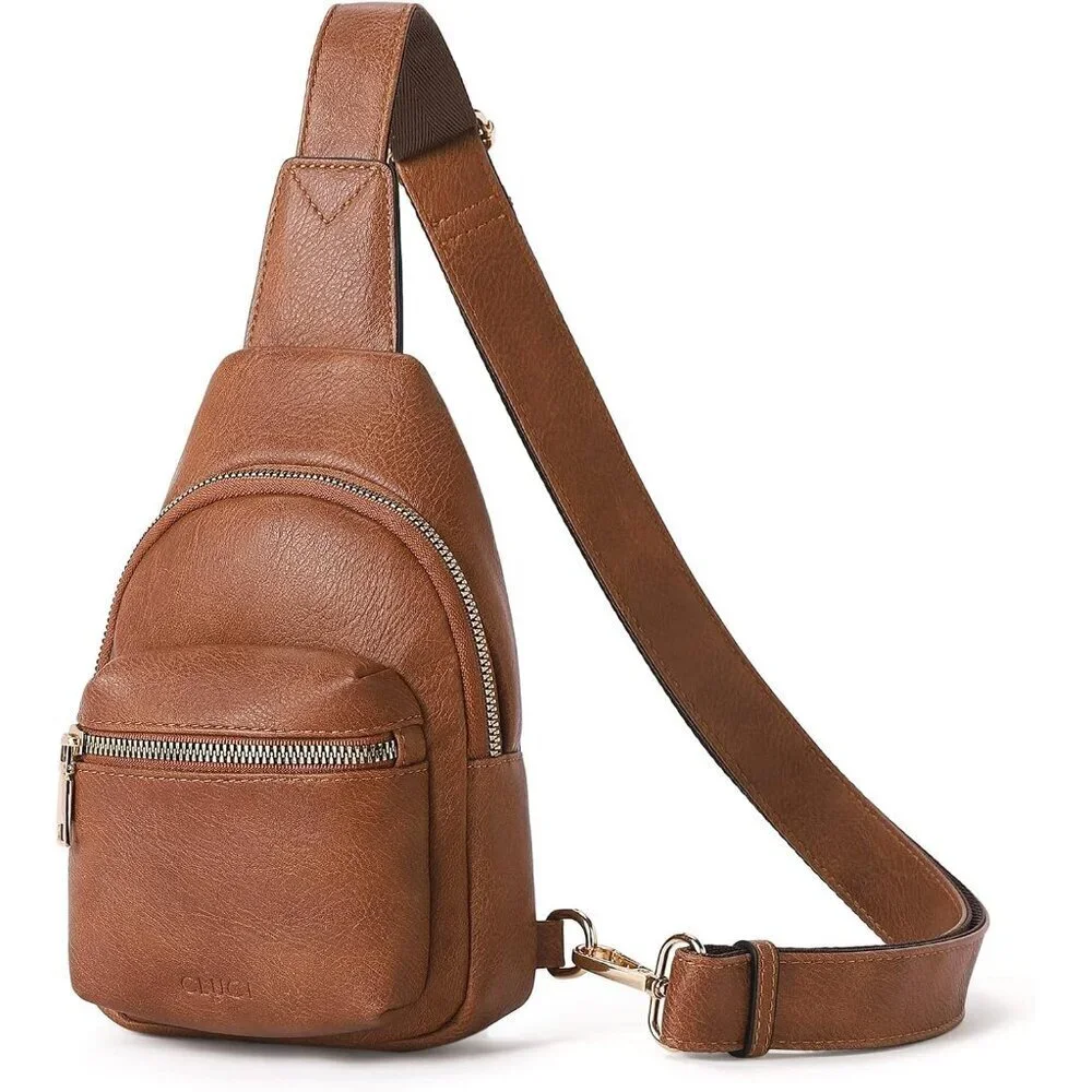 Women Small Faux Leather Crossbody Fanny Pack Pros for Travel ID